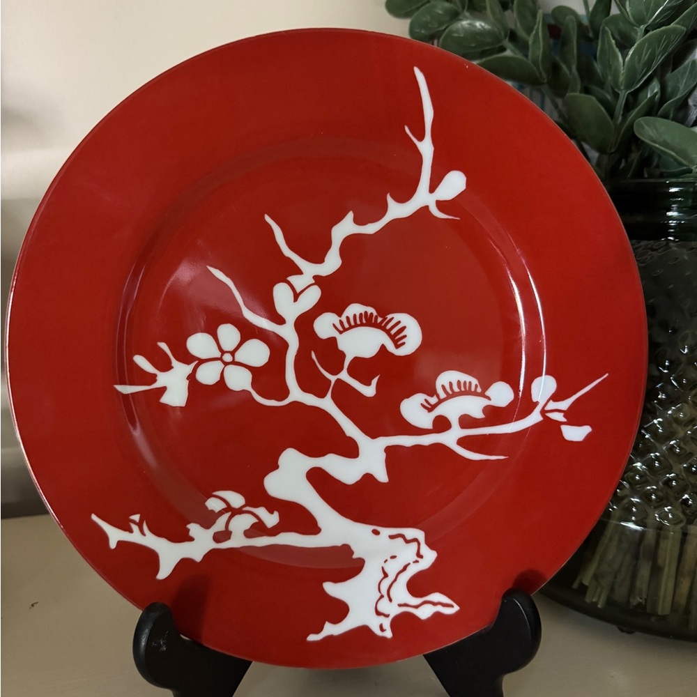Fitz and Floyd Red Ceramic Plate